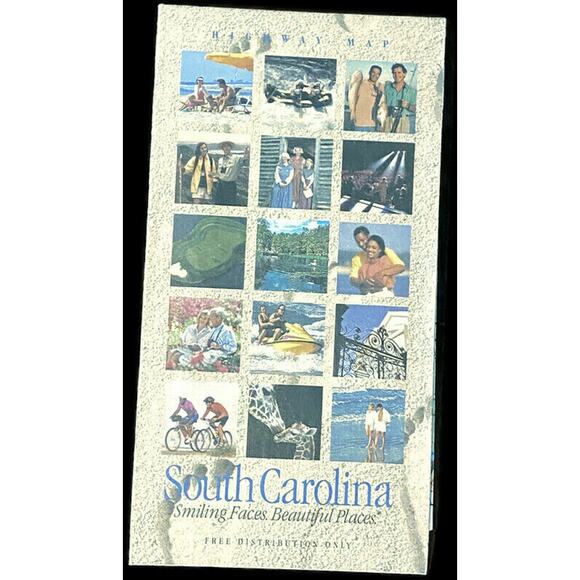 South Carolina 1999 Map Official State Vintage Travel Ephemera Vacation Trip - Picture 1 of 4